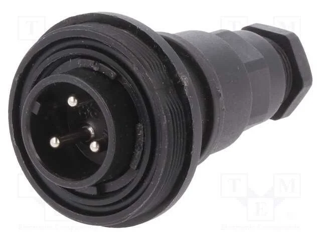 Conector: Redondos, Ficha, Macho, Pin: 3, Rosca Externa,Torcidos
