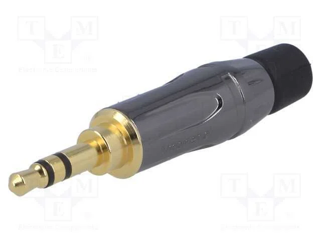 Ficha, Jack 3,5mm, macho, stereo, faixas: 3, simp.