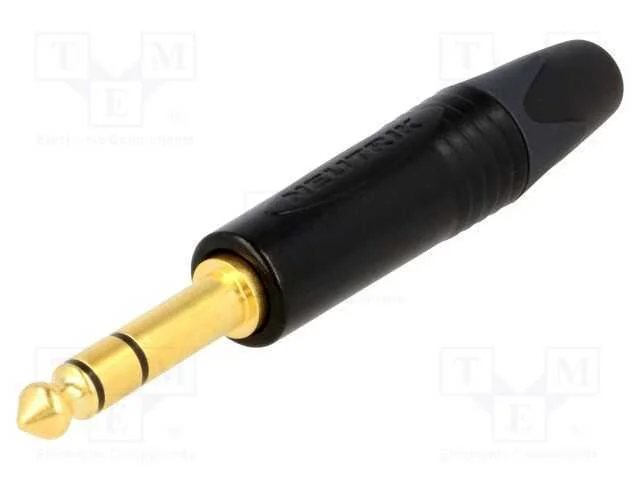 Ficha, Jack 6,3mm, macho, stereo, faixas: 3, simp.
