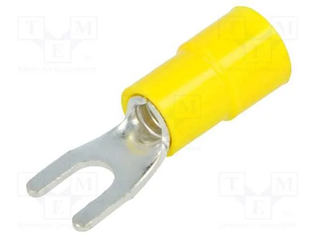 Terminal: Terminal Forquilha, M4, : 4,2mm, 4&divide;6mm2, Cerrar, Isolada