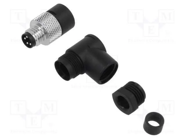 Conector: M8; macho; PIN: 4; 4A; 30V; IP67; 768; angulares 90&deg;; ficha