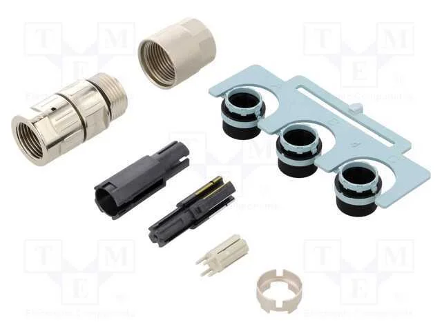 Ficha, M12, Pin: 4, F&ecirc;mea, C&oacute;digo D-Ethernet, com Cabo, Cerrar, 250v