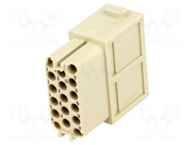 Conector: Hdc, M&oacute;dulo, F&ecirc;mea, Han-Modular, Pin: 17, Sem Contactos