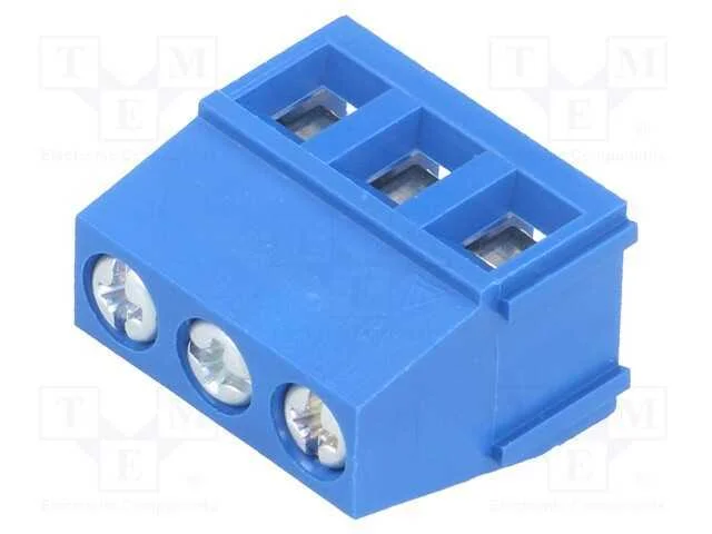 PCB bloco terminal, angulares 90, 5mm, faixas: 3,.