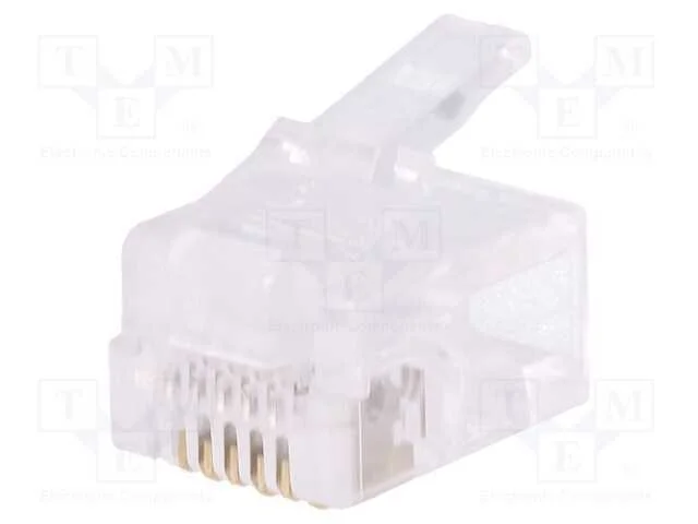 Ficha, RJ12, PIN: 6, n&atilde;o blindados, dourado, Sist.