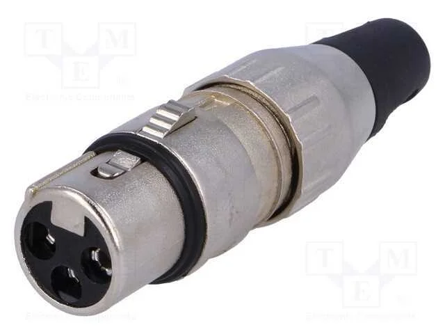 Ficha, Xlr, F&ecirc;mea, Pin: 3, Simples, com Cabo, Solda, Prateado, 50v