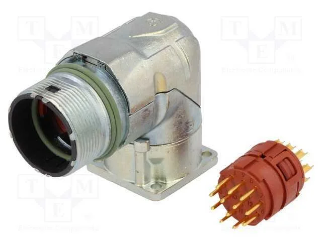 Conector: M23, tomada, PIN: 12, macho, solda, ang.