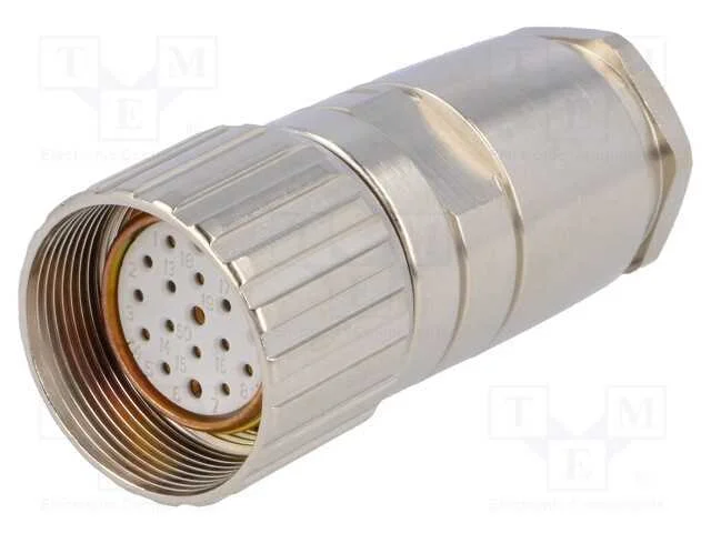 Conector: M23, ficha, PIN: 19(3+16), f&ecirc;mea, solda.