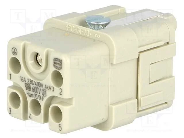 Conector: Hdc, Inserto de Contatos, F&ecirc;mea, Han Q, Pin: 6, 5+Pe, 400v
