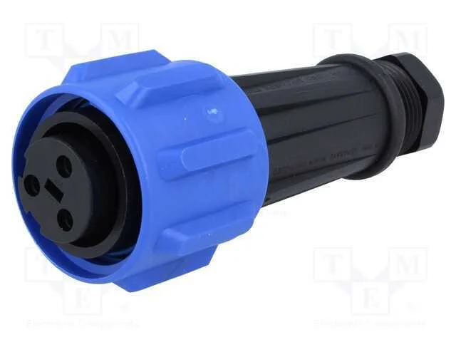 Conector: Redondos, Ficha, F&ecirc;mea, Pin: 3, Rosca Interna,Torcidos