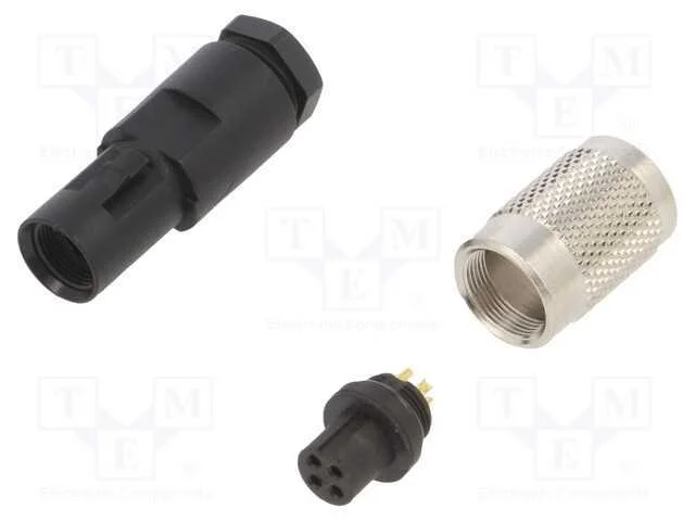 Conector: M9, Ficha, 712, F&ecirc;mea, Pin: 4, Rosca Interna,Torcidos