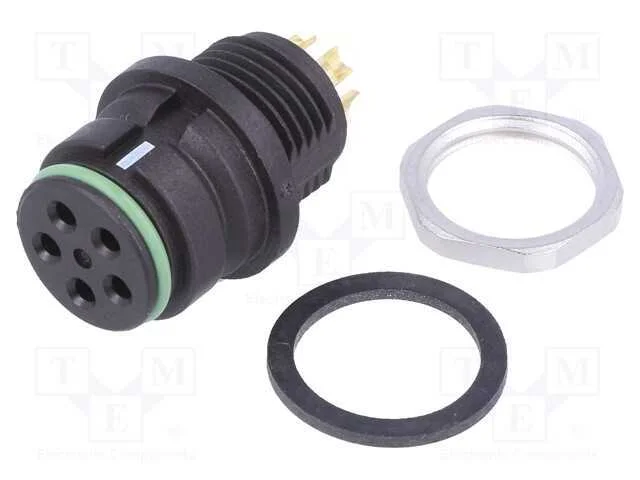 Conector: Redondos, Tomada, 720, F&ecirc;mea, Pin: 5, Snap-In,&Agrave; Press&atilde;o