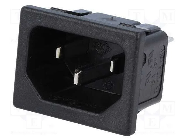 Conector: de alimenta&ccedil;&atilde;o, tomada, macho, 10A, IEC.