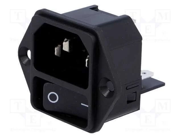 Conector: de Alimenta&ccedil;&atilde;o, Tomada, Macho, 12a, 250vac, Iec 60320