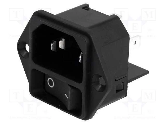Conector: de Alimenta&ccedil;&atilde;o, Tomada, Macho, 12a, 250vac, Iec 60320