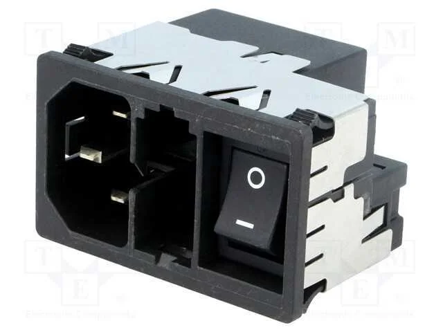 Conector: de alimenta&ccedil;&atilde;o, tomada, macho, 4A, 250V.