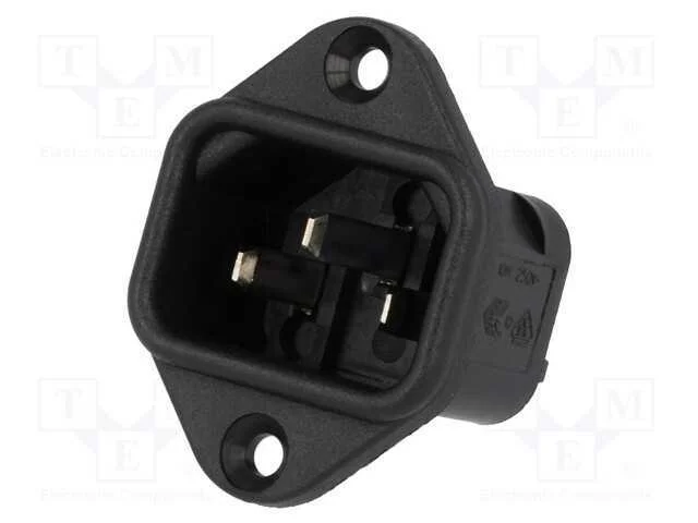 Conector: de alimenta&ccedil;&atilde;o, tomada, macho, 10A, 250.
