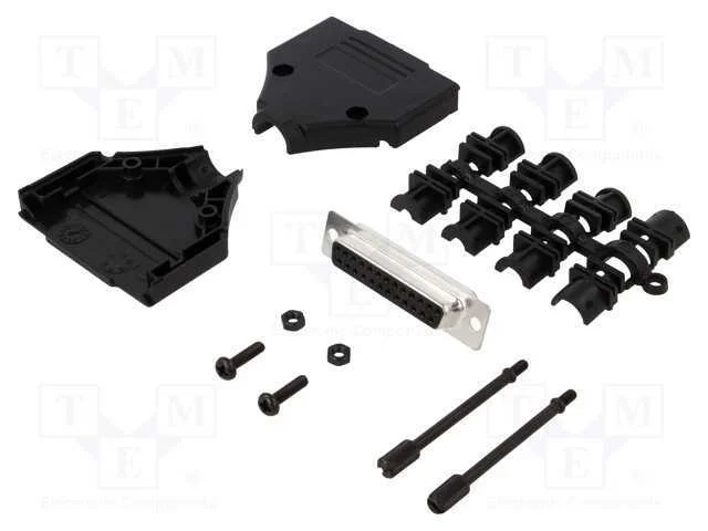 D-Sub, Pin: 25, Ficha, F&ecirc;mea, Simples, Solda, com Cabo