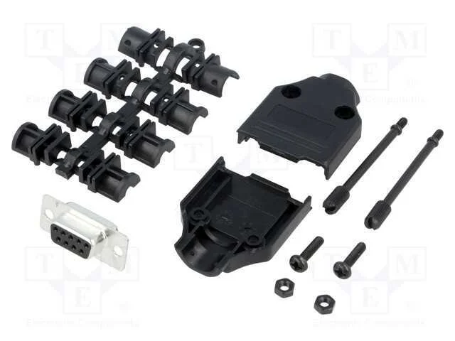 D-Sub, PIN: 9, ficha, f&ecirc;mea, simples, solda, com .