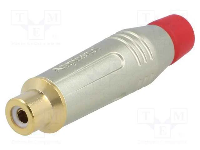 Ficha, Rca, F&ecirc;mea, Simples, Solda, Cinzenta, Dourado, com Cabo