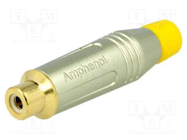 Ficha, Rca, F&ecirc;mea, Simples, Solda, Cinzenta, Dourado, com Cabo