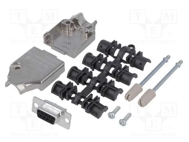 D-Sub, Pin: 9, Ficha, F&ecirc;mea, Simples, Solda, com Cabo