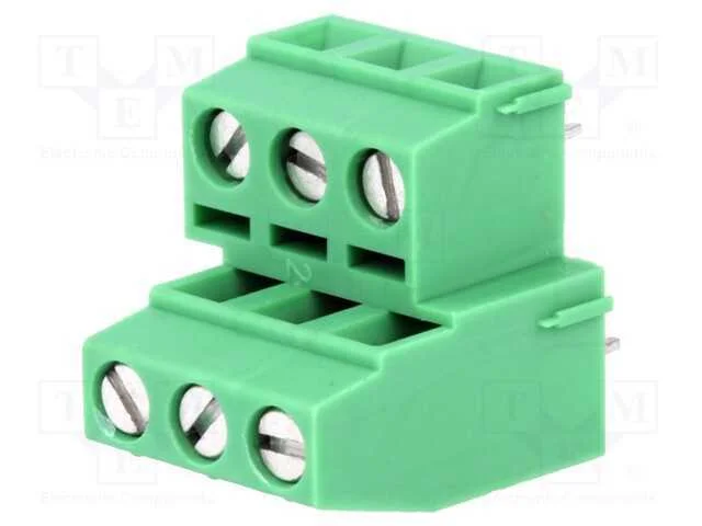 PCB bloco terminal, angulares 90, 5,08mm, faixas:.