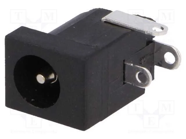 Tomada, de Alimenta&ccedil;&atilde;o Dc, Macho, 5,5/2,1&divide;2,5mm, Solda, Preta, 5a