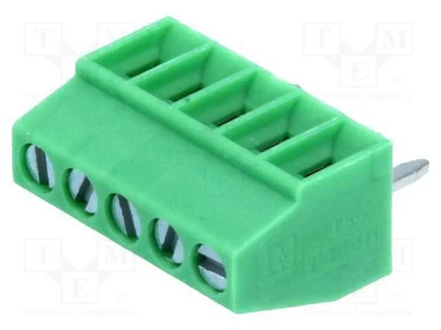 Pcb Bloco Terminal, Angulares 90, 2,54mm, Faixas: 5, para Pcb