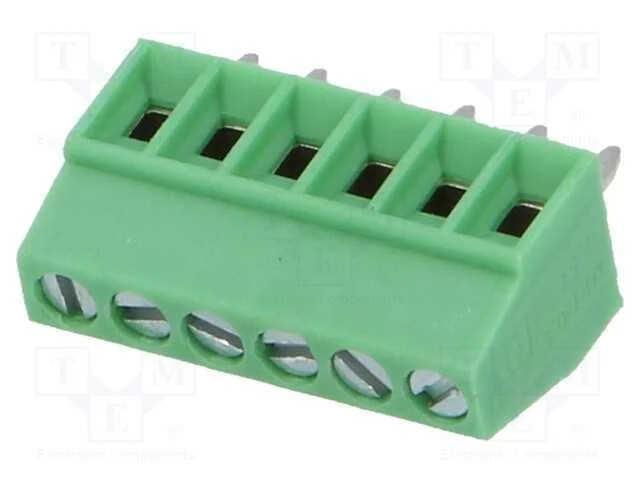 PCB bloco terminal, angulares 90, 2,54mm, faixas:.