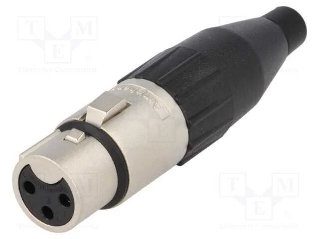 Ficha, Xlr, F&ecirc;mea, Pin: 3, Simples, com Cabo, Solda, Estanhado, 133v