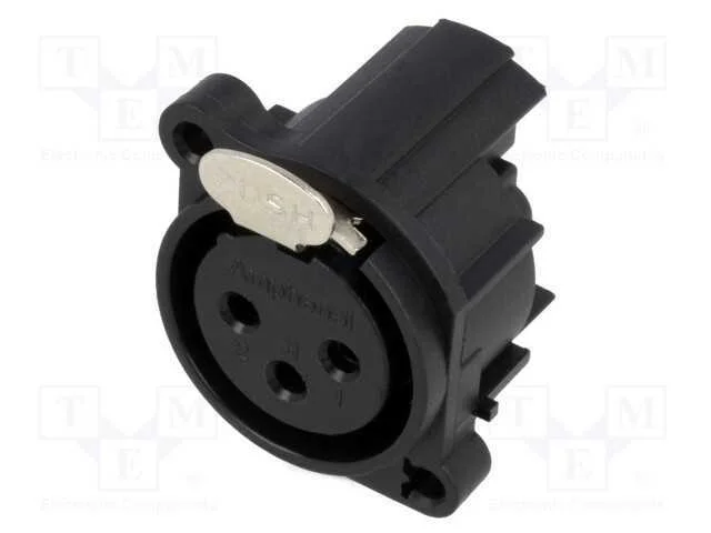 Tomada, Xlr, F&ecirc;mea, Pin: 3, Angulares 90, com o Bot&atilde;o, Roscado, Tht