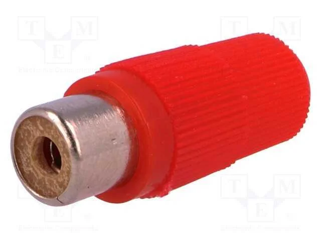 Ficha, Rca, F&ecirc;mea, Simples, Solda, Vermelha, com Cabo