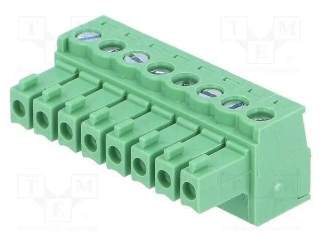 Bloco Terminal Separ&aacute;vel, 3,5mm, Faixas: 8, Simples, Ficha, F&ecirc;mea
