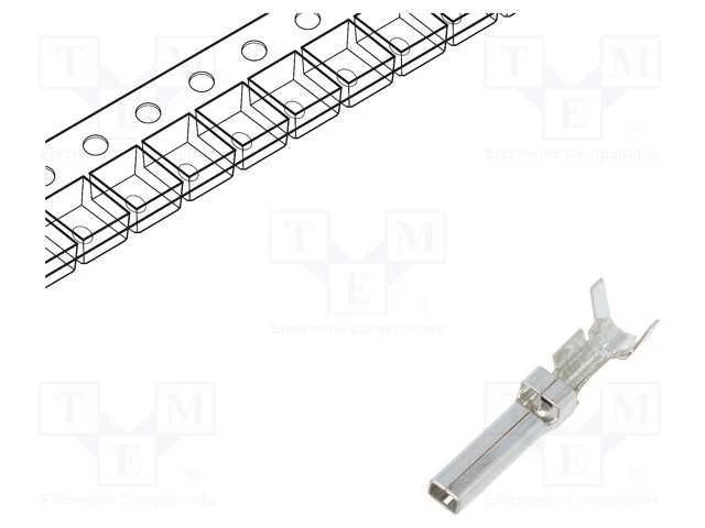 Contacto, macho, estanhado, 16AWG&divide;22AWG, cerrar, .