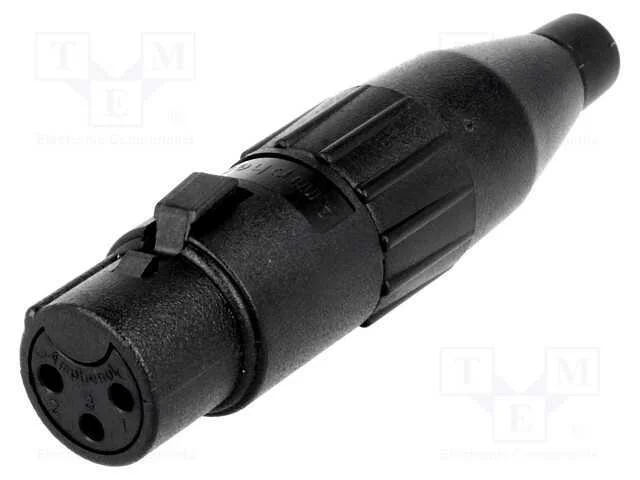 Ficha, Xlr, F&ecirc;mea, Pin: 3, Simples, com Cabo, Solda, Estanhado, 133v