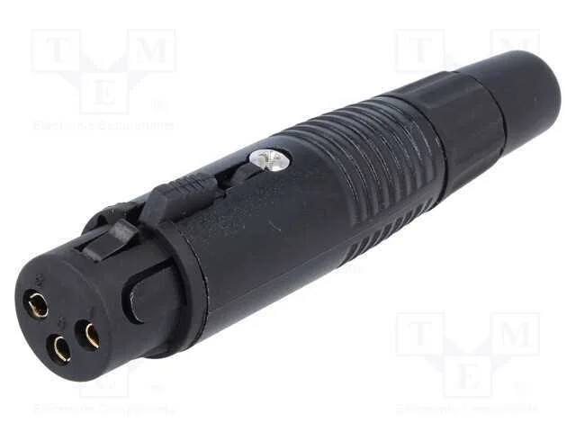 Ficha, Xlr, F&ecirc;mea, Pin: 3, Simples, com Cabo, Dourado