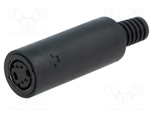 Ficha, DIN mini, f&ecirc;mea, PIN: 4, com o anel protet.