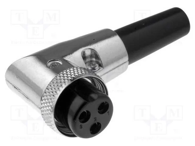 Ficha, de microfone, f&ecirc;mea, PIN: 3, com cabo, ang.
