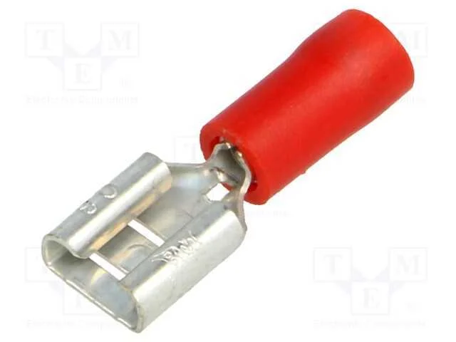 Conetor: Plano, 6,3mm, 0,8mm, Macho, 0,25&divide;1,5mm2, Cerrar, com Cabo