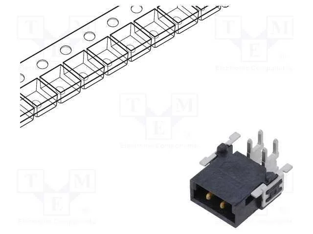 Conector: placa-placa, macho, PIN: 2, 2,54mm, har.