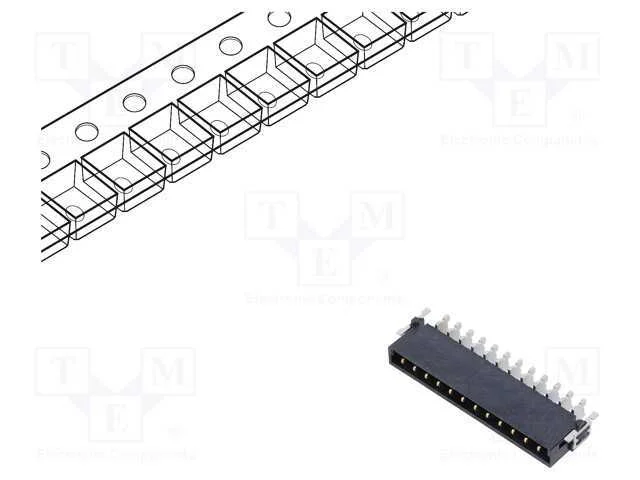 Conector: placa-placa, macho, PIN: 12, 2,54mm, ha.