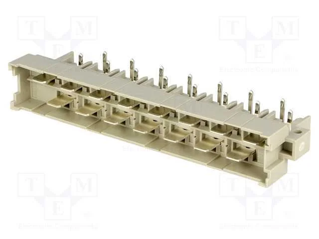 Tomada, Din 41612, Tipo H, Macho, Pin: 15, Tht, para Pcb, Prateado