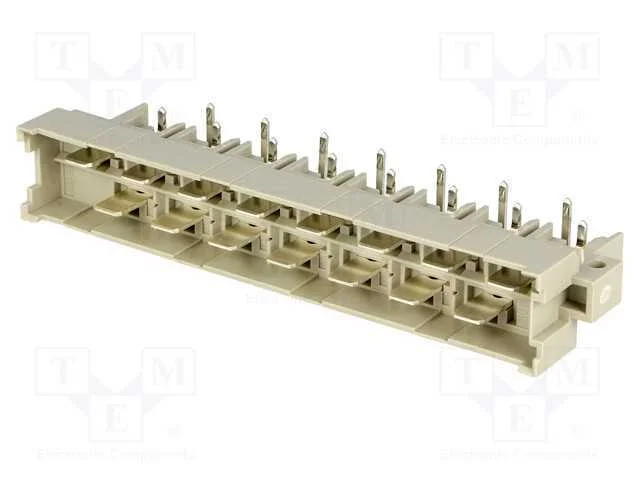 Tomada, Din 41612, Tipo H, Macho, Pin: 15, Tht, para Pcb, Prateado