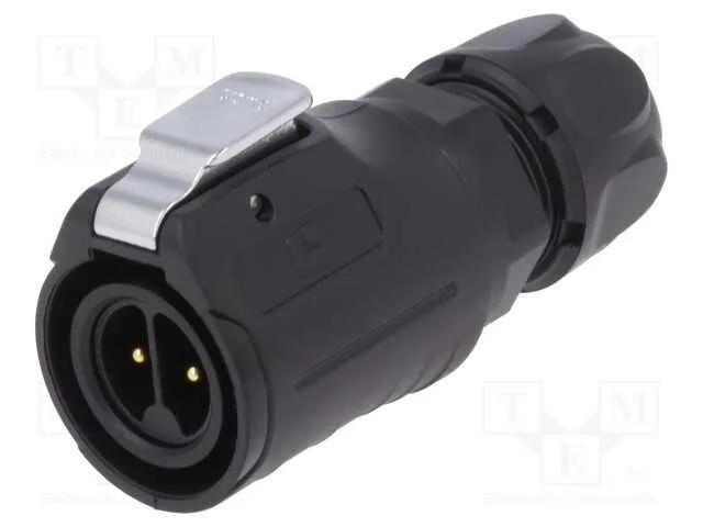 Conector: Redondos, Ficha, Tamanho 16, 02, Macho, Pin: 2, com Trinco
