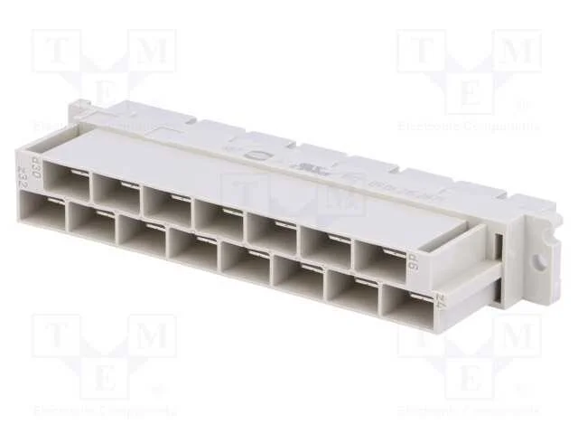 Ficha, Din 41612, Tipo H, F&ecirc;mea, Pin: 15, Conectores 6,3mm, Simples