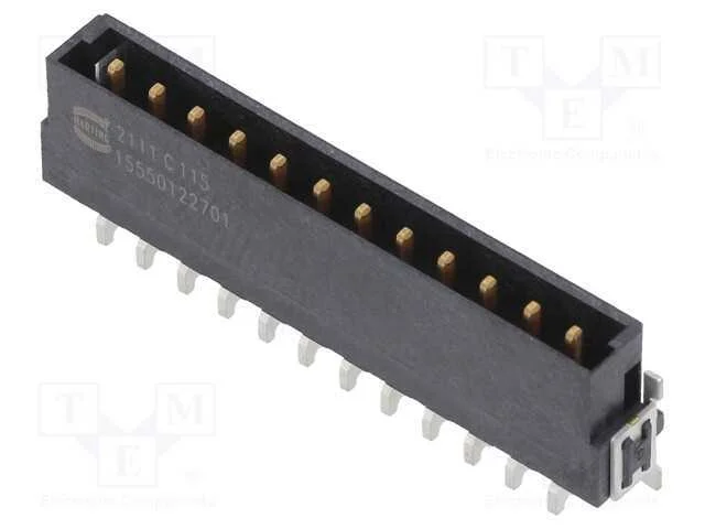 Conector: placa-placa, macho, PIN: 12, 2,54mm, ha.