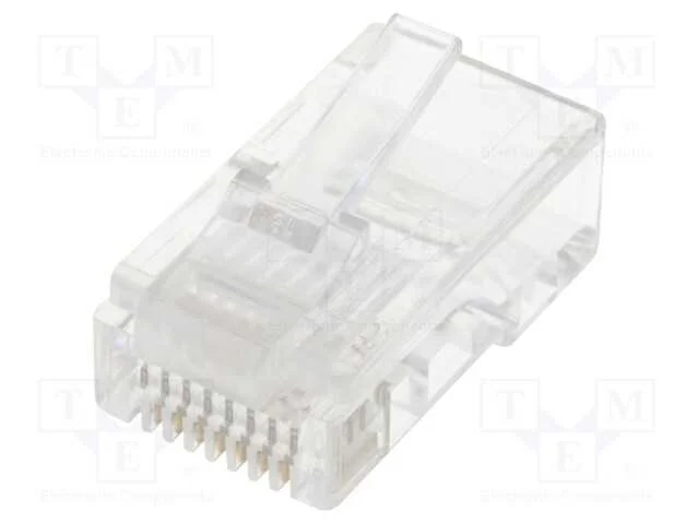 Ficha, Rj45, Pin: 8, Contatos: Bronze de F&oacute;sforo, Dourado, Ul94v-0