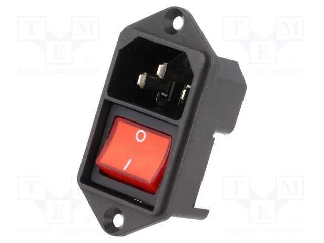 Conector: de Alimenta&ccedil;&atilde;o, Tomada, Macho, 10a, 250vac, Iec 60320