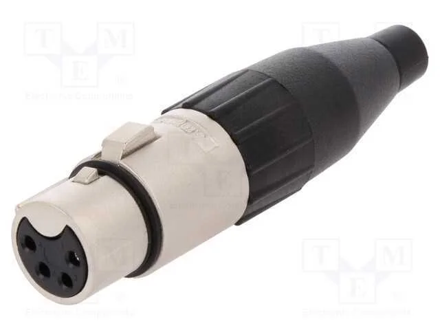 Ficha, Xlr, F&ecirc;mea, Pin: 4, Simples, com Cabo, Solda, Estanhado, 133v